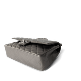 CHANEL Handbag Classic flap / Grey 21B Metallic Ruthenium Lambskin Quilted Classic Flap Medium Ruthenium Hardware - Redeluxe