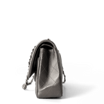 CHANEL Handbag Classic flap / Grey 21B Metallic Ruthenium Lambskin Quilted Classic Flap Medium Ruthenium Hardware - Redeluxe