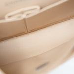 CHANEL Handbag Cream Beige Clair Caviar Quilted Classic Flap Small Silver Hardware - Redeluxe