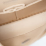 CHANEL Handbag Cream Beige Clair Caviar Quilted Classic Flap Small Silver Hardware - Redeluxe