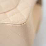 CHANEL Handbag Cream Beige Clair Caviar Quilted Classic Flap Small Silver Hardware - Redeluxe