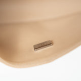 CHANEL Handbag Cream Beige Clair Caviar Quilted Classic Flap Small Silver Hardware - Redeluxe