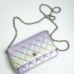 CHANEL Handbag Gradient 21K Gradient Metallic Rainbow Calfskin Quilted Wallet on Chain (WOC) - Redeluxe