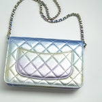 CHANEL Handbag Gradient 21K Gradient Metallic Rainbow Calfskin Quilted Wallet on Chain (WOC) - Redeluxe