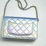CHANEL Handbag Gradient 21K Gradient Metallic Rainbow Calfskin Quilted Wallet on Chain (WOC) - Redeluxe
