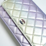 CHANEL Handbag Gradient 21K Gradient Metallic Rainbow Calfskin Quilted Wallet on Chain (WOC) - Redeluxe