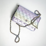 CHANEL Handbag Gradient 21K Gradient Metallic Rainbow Calfskin Quilted Wallet on Chain (WOC) - Redeluxe