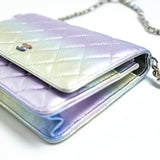 CHANEL Handbag Gradient 21K Gradient Metallic Rainbow Calfskin Quilted Wallet on Chain (WOC) - Redeluxe