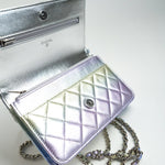 CHANEL Handbag Gradient 21K Gradient Metallic Rainbow Calfskin Quilted Wallet on Chain (WOC) - Redeluxe