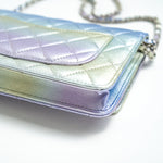 CHANEL Handbag Gradient 21K Gradient Metallic Rainbow Calfskin Quilted Wallet on Chain (WOC) - Redeluxe