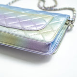 CHANEL Handbag Gradient 21K Gradient Metallic Rainbow Calfskin Quilted Wallet on Chain (WOC) - Redeluxe