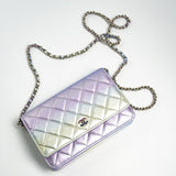 CHANEL Handbag Gradient 21K Gradient Metallic Rainbow Calfskin Quilted Wallet on Chain (WOC) - Redeluxe