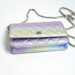 CHANEL Handbag Gradient 21K Gradient Metallic Rainbow Calfskin Quilted Wallet on Chain (WOC) - Redeluxe