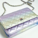 CHANEL Handbag Gradient 21K Gradient Metallic Rainbow Calfskin Quilted Wallet on Chain (WOC) - Redeluxe