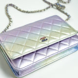 CHANEL Handbag Gradient 21K Gradient Metallic Rainbow Calfskin Quilted Wallet on Chain (WOC) - Redeluxe