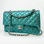 CHANEL Handbag Green 21S Iridescent Green Lambskin Quilted Classic Flap Medium LGHW - Redeluxe