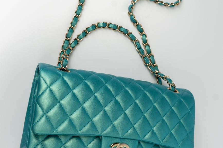 CHANEL Handbag Green 21S Iridescent Green Lambskin Quilted Classic Flap Medium LGHW - Redeluxe