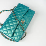 CHANEL Handbag Green 21S Iridescent Green Lambskin Quilted Classic Flap Medium LGHW - Redeluxe