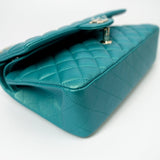 CHANEL Handbag Green 21S Iridescent Green Lambskin Quilted Classic Flap Medium LGHW - Redeluxe