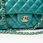 CHANEL Handbag Green 21S Iridescent Green Lambskin Quilted Classic Flap Medium LGHW - Redeluxe
