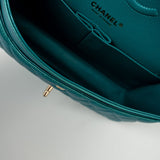 CHANEL Handbag Green 21S Iridescent Green Lambskin Quilted Classic Flap Medium LGHW - Redeluxe