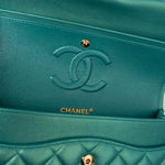 CHANEL Handbag Green 21S Iridescent Green Lambskin Quilted Classic Flap Medium LGHW - Redeluxe