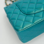 CHANEL Handbag Green 21S Iridescent Green Lambskin Quilted Classic Flap Medium LGHW - Redeluxe