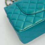 CHANEL Handbag Green 21S Iridescent Green Lambskin Quilted Classic Flap Medium LGHW - Redeluxe