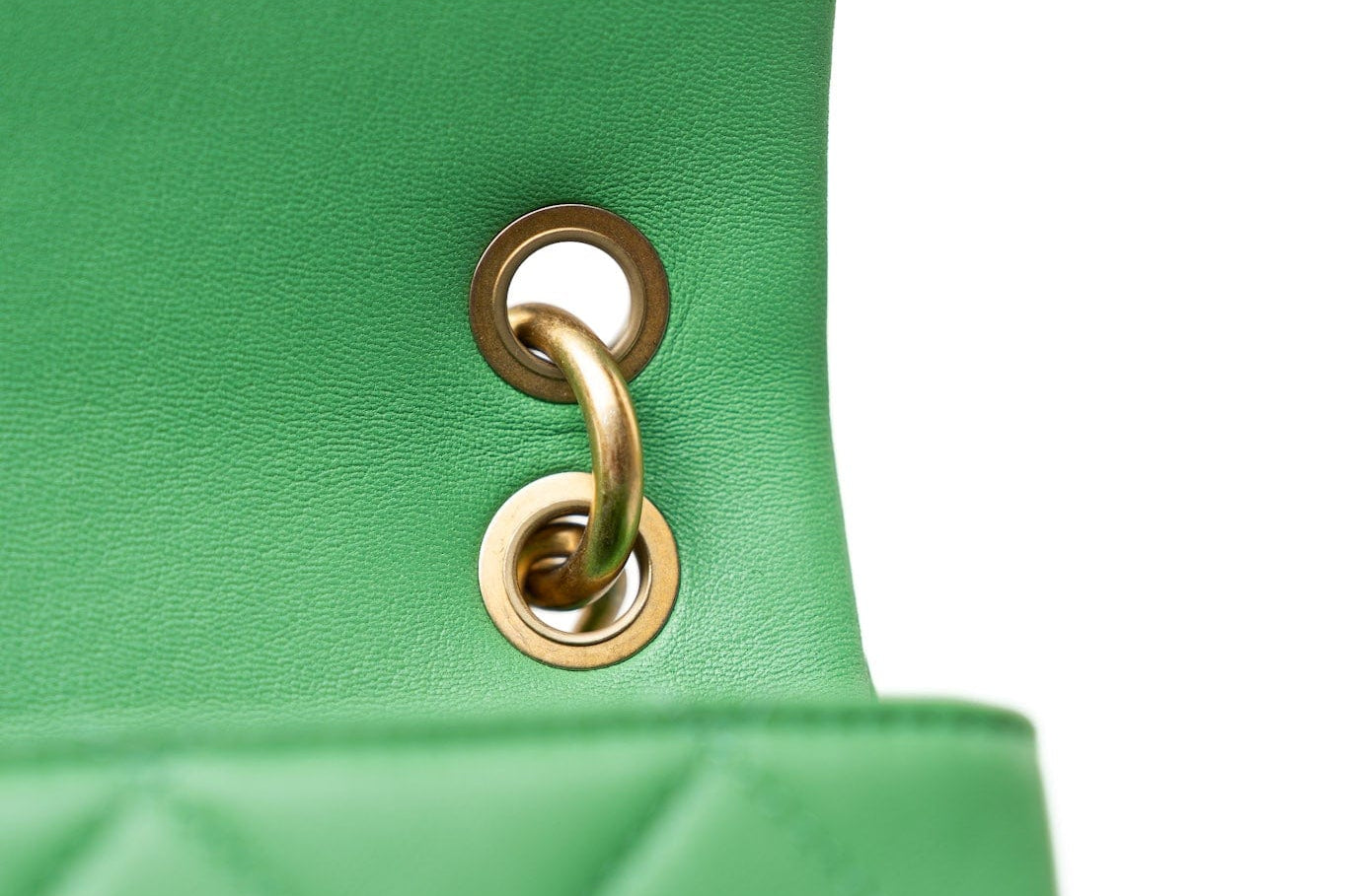 CHANEL Handbag Green Mini Green Lambskin Quilted Entwined Single Flap Antique Gold Hardware - Redeluxe