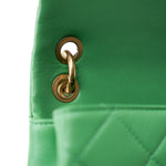 CHANEL Handbag Green Mini Green Lambskin Quilted Entwined Single Flap Antique Gold Hardware - Redeluxe