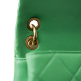 CHANEL Handbag Green Mini Green Lambskin Quilted Entwined Single Flap Antique Gold Hardware - Redeluxe