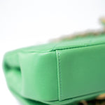 CHANEL Handbag Green Mini Green Lambskin Quilted Entwined Single Flap Antique Gold Hardware - Redeluxe