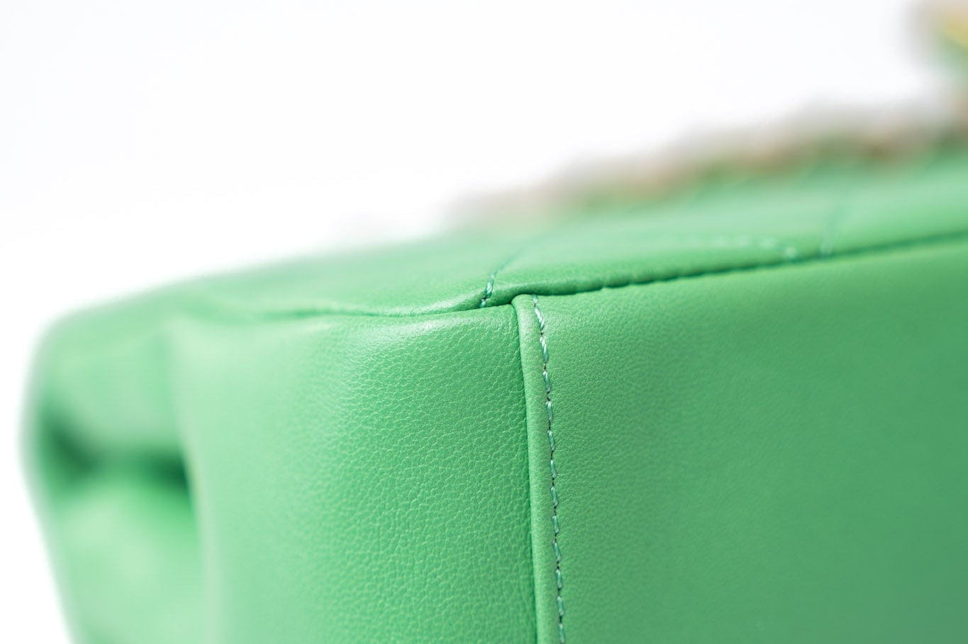 CHANEL Handbag Green Mini Green Lambskin Quilted Entwined Single Flap Antique Gold Hardware - Redeluxe