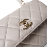CHANEL Handbag Grey 22B Grey Lambskin Quilted Trendy CC Small Light Gold Hardware - Redeluxe