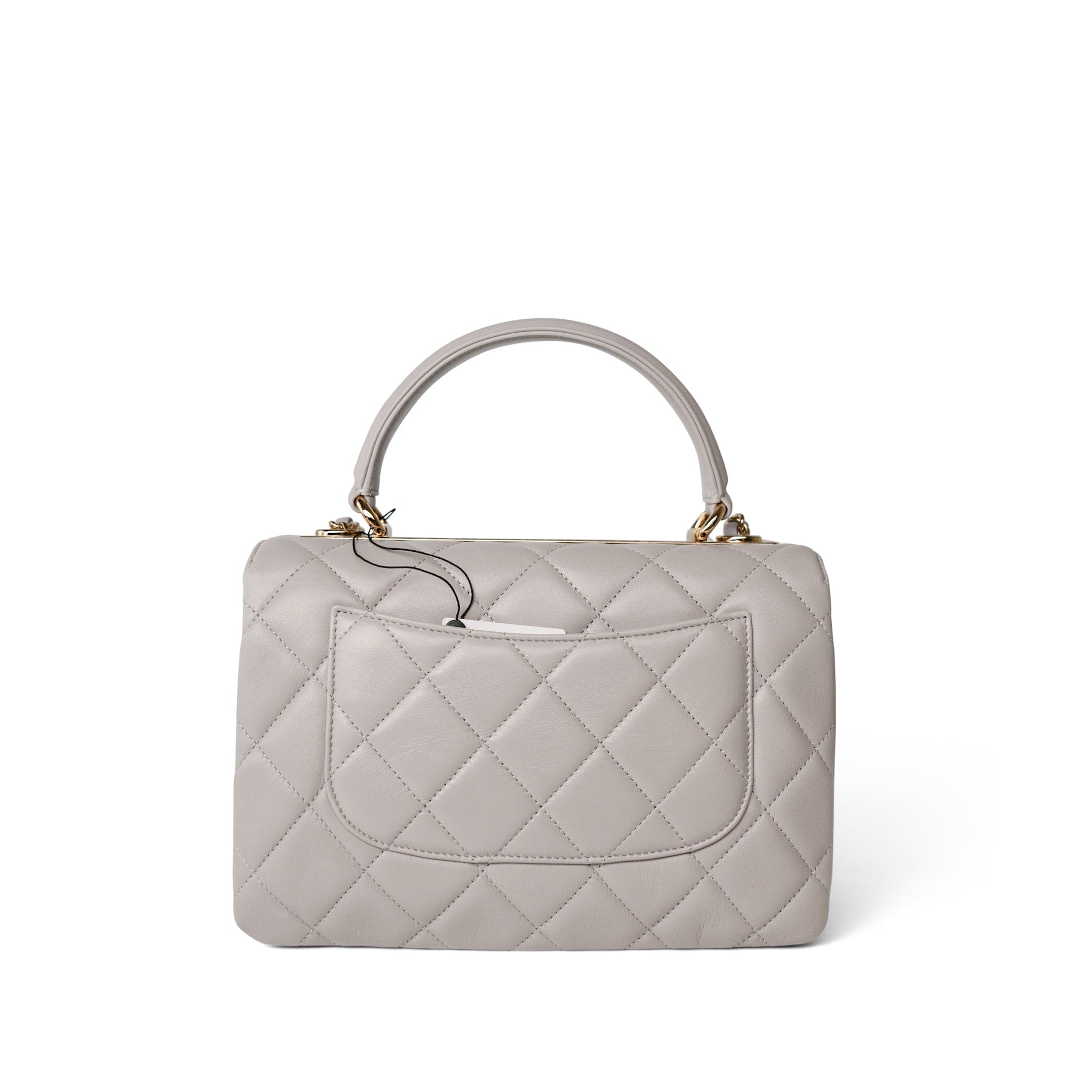 CHANEL Handbag Grey 22B Grey Lambskin Quilted Trendy CC Small Light Gold Hardware - Redeluxe