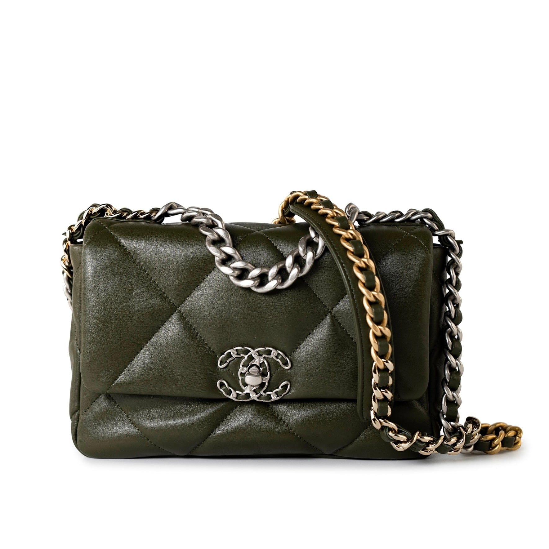 SMALL GEMELLI 24 IN DARK GREEN LAMBSKIN main image 1