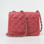 CHANEL Handbag Mini Square Pink Lambskin Quilted Flap SHW - Redeluxe