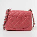 CHANEL Handbag Mini Square Pink Lambskin Quilted Flap SHW - Redeluxe