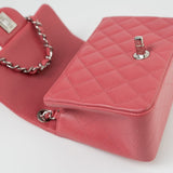 CHANEL Handbag Mini Square Pink Lambskin Quilted Flap SHW - Redeluxe