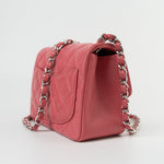 CHANEL Handbag Mini Square Pink Lambskin Quilted Flap SHW - Redeluxe