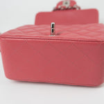 CHANEL Handbag Mini Square Pink Lambskin Quilted Flap SHW - Redeluxe