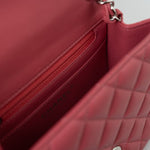 CHANEL Handbag Mini Square Pink Lambskin Quilted Flap SHW - Redeluxe