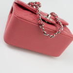 CHANEL Handbag Mini Square Pink Lambskin Quilted Flap SHW - Redeluxe