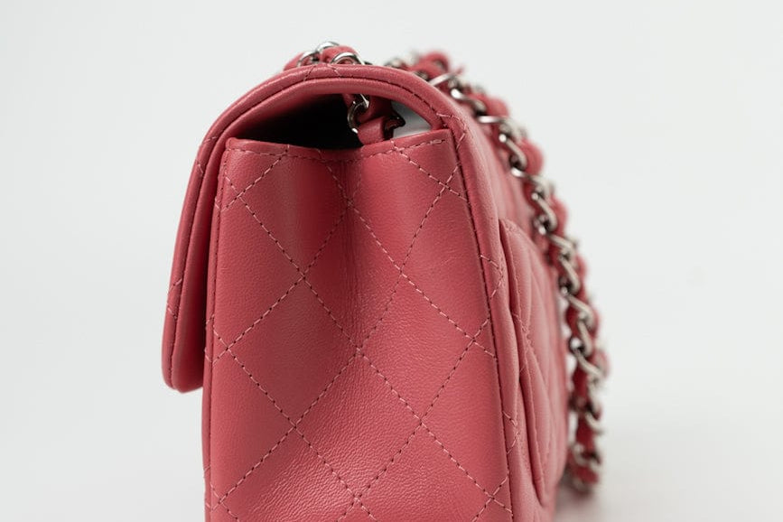 CHANEL Handbag Mini Square Pink Lambskin Quilted Flap SHW - Redeluxe