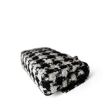 CHANEL Handbag Multicolor 20s Black White Houndstooth Tweed Quilted Classic Flap Medium Light Gold Hardware - Redeluxe