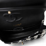 CHANEL Handbag Multicolor 20s Black White Houndstooth Tweed Quilted Classic Flap Medium Light Gold Hardware - Redeluxe