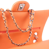 CHANEL Handbag Orange 21S Neon Orange Lambskin Quilted Classic Flap SWH - Redeluxe
