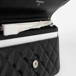 CHANEL Handbag Patent Quilted Pink Black Bi-Color Wallet On Chain WOC - Redeluxe