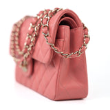 CHANEL Handbag Pink 18S Pink Caviar Quilted Classic Flap Small Light Gold Hardware - Redeluxe