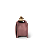 CHANEL Handbag Pink 20A Metallic Pink Calfskin Quilted Small Boy Bag Aged Gold Hardware - Redeluxe
